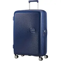 American Tourister Soundbox, Spinner, Blå, Polypropylen (PP), 4 hjul, Roterende hjul, Lynlås