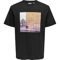 Only & Sons Bluser & t-shirts 'Banksy Ss Rlx Tee Black Road' sort