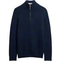 Superdry Superdrytil mænd. M6110648A Henley i marineblå bomuld, Cotton Classics (L), Casual, Lange ærmer