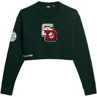 Superdry Superdrytil kvinder. W6110537A Varsity-trøje med rund hals kort grøn grøn (XL), Casual, Økologisk bomuld, Bæredygtig