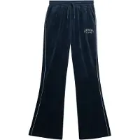 Superdry Superdrytil kvinder. W7011274A Country Club Velour Straight Pants navy (L), Casual, Polyester, Blå