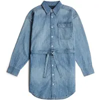 G-Star Belted Shirt Dress - Medium blue - Women