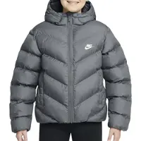 Nike Vinterjakke NSW Therma-FIT synthetic-fill All Day Play - Grå/Hvid Børn, størrelse S: 128-137 cm