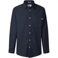 Pepe Jeans Pepe Jeanstil mænd. PM3090838 Creed navy skjorte (S), Casual, Bomuld, Lange ærmer, Blå