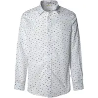 Pepe Jeans Pepe Jeanstil mænd. PM3090845 Casper-skjorte hvid (L), Casual, Bomuld, Lange ærmer