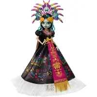 Monster High Doll Skelita Calaveras D?a de Muertos 2025 samlerobjekt aztekisk-inspireret kjole med levende tilbeh?r som hovedbekl?dning og halsk?