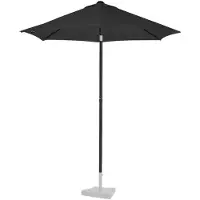 Vonroc Premium Parasol Torbole Ø200cm - inkl. overtræk - rund | Strandparasol | Sort
