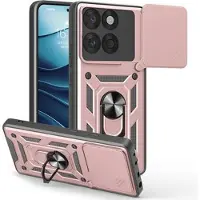 Mtp Products Motorola Edge 60 Fusion Roterende Ring Hybrid Cover med Kameraskjold - Rødguld