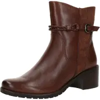 Caprice Bootie, brown, made of Leather and synthetic with Block heel, Size 40.5