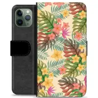 Mtp Products iPhone 11 Pro Premium Flip Cover med Pung - Lyserøde Blomster