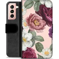 Mtp Products Samsung Galaxy S21 5G Premium Flip Cover med Pung - Romantiske Blomster