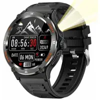 Mtp Products Vandtæt udendørs smartwatch KT76 m. kompas, lommelygte - 1.53 - Sort