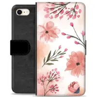 Mtp Products iPhone 7/8/SE (2020)/SE (2022) Premium Flip Cover med Pung - Lyserøde Blomster