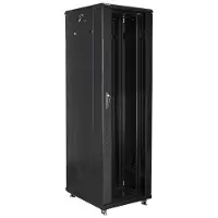 Lanberg FF01 series - Rack kabinet - med 4 køleblæsere - fritstående, gulvstående - sort, RAL 9004 - 42U - 19