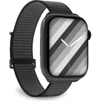 Case4Me SBS nylon urrem til Apple Watch 42/44/45/49mm. Sort