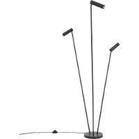 QAZQA Moderne gulvlampe sort 3-lys GU10 35mm - Thomas