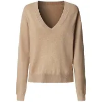 Pepe Jeans Pepe Jeanstil kvinder. PL7000091 Coraline V beige trøje (XL), Casual, Bomuld