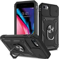 Mtp Products iPhone 6/6S/7/8/SE (2020)/SE (2022) Hybrid Cover med Metalstativ - Sort