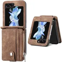 Mtp Products Samsung Galaxy Z Flip5 Retro Belagt Cover med Pung - Brun
