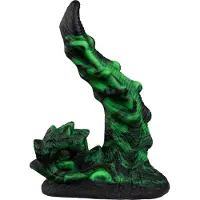 XR Brands Glowzilla - Glow-in-the-Dark Silicone Dildo - Green/Black