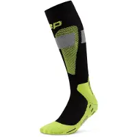Cep Ski Merino Socks Tall 3.0, skistrømper, dame, sort/gul