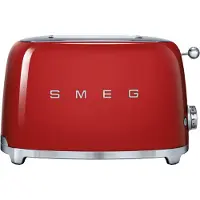 Smeg 50''s Style Brødrister TSF01RDEU Rød, 2 skive(r), Rød, Rustfrit stål, Knapper, Rustfrit stål, 950 W