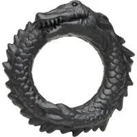 XR Brands Black Caiman - Silicone Cock Ring - Black