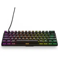 SteelSeries Apex Pro Mini, Ledningsført, USB, Mekanisk, QWERTY, RGB LED, Sort