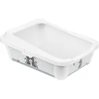 Gebr. De Boon Carrefour Bacinella per lettiera con bordo rimovibile 50x39.5x19 cm, Kat, Åben kuldkasse, Grå, Plast, 395 mm, 500 mm