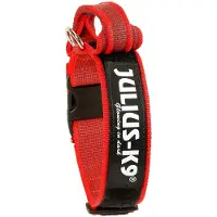 Julius-K9 K9 C&G Halsbånd,m/håndtag, rød/grå, 50mm/47-67c