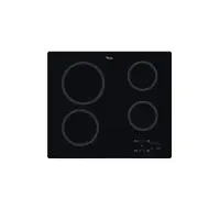Whirlpool AKT 801/NE - Keramisk kogeplade - 4 plader - Niche - bredde: 56 cm - dybde: 49 cm - rammeløs - sort