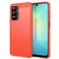 Mtp Products Samsung Galaxy A26 Børstet TPU Cover - Karbonfiber - Rød