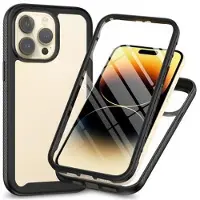 Mtp Products iPhone 15 Pro 360 Beskyttelse Cover - Sort / Klar