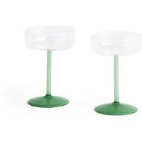 HAY Tint coupe glas 20 cl 2-pak Clear-jade light green-jade dark green