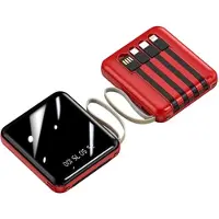 Mtp Products Mini Powerbank 20000mAh - 2x USB, Lightning, USB-C, MicroUSB - Rød