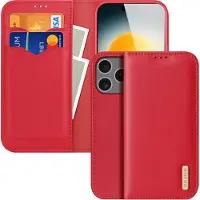 DUX iPhone 17 Pro Max Hivo Læderpung - Rød