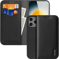 DUX iPhone 17 Pro Max Hivo Læderpung - Sort