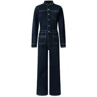 Pepe Jeans Pepe Jeanstil kvinder. PL2300003 Kim denim jumpsuit (L), Blå, Casual, Bomuld, Lange ærmer