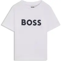 BOSS T-shirt - Hvid m. Navy - - 12 år (152) - T-Shirt