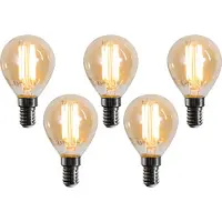 LUEDD Sæt med 5 E14 LED-pærer G45 guld 2W 180 lm 2100K