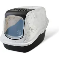 Savic Nestor Marble kattetoilet - Startsæt: Toilet marmor grå / sort + 2 erstatningsfiltre + 12 Bag It Up