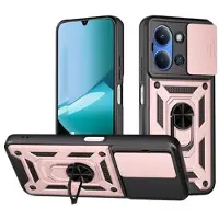 Mtp Products Xiaomi Redmi 15 4G/5G Roterende Ring Hybrid Cover med Kameraskjold - Rødguld