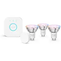 Philips Hue White & Color Ambiance Essentielt Startsæt: 3 Gu10 Pærer (345 Lm) + Smart Button