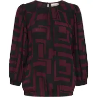 Kaffe Bluse 'KALorina' vinrød / sort