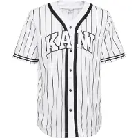 Karl kani Serif Pinstripe Baseball Kortærmet V-hals T-shirt