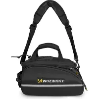 Wozinsky Stort cykelholder-tilbehørstaske 35 l + regncover sort (WBB19BK)