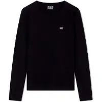Emporio Armani EA7til kvinder. 7W000456_AF10373 Langærmet sort ribstrikket T-shirt (XS), Casual, Bomuld, Lange ærmer