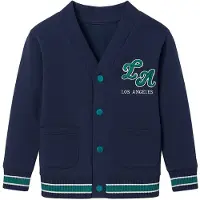MINOTI Cardigan mørkeblå / grøn / hvid