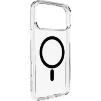 Puro Lite Mag TPU+PC-etui til iPhone 17 Pro Max - gennemsigtigt med sort ring, MagSafe-kompatibel