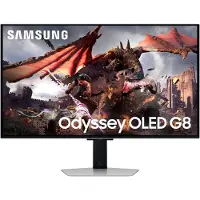 Samsung Odyssey OLED G8 S32DG800SU - OLED-monitor - Smart - gaming - 32 - 3840 x 2160 4K @ 240 Hz - 250 cd/m² - 1000000:1 - DisplayHDR 400 True Black - 0.03 ms - 2xHDMI, DisplayPort - højtalere - sølv